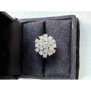 Vintage diamond and 14k white gold cocktail ring